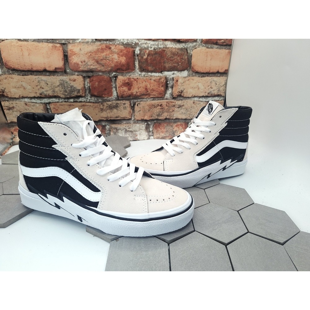 Vans Sk8-Hi Bolt Antique White Black Lightning 2022 Men Sz 6.5 / Women Sz 8.0